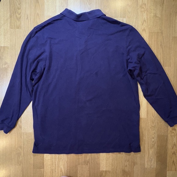 Lands End Men's Polo Sz 2X Chevrolet Chevy Logo Long Sleeve Cotton Purple VTG - Picture 7 of 8